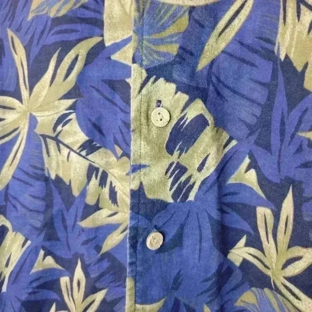 Eddie Bauer Linen & Cotton Floral Short Sleeve Button Up, Size‎ M - Picture 5 of 8